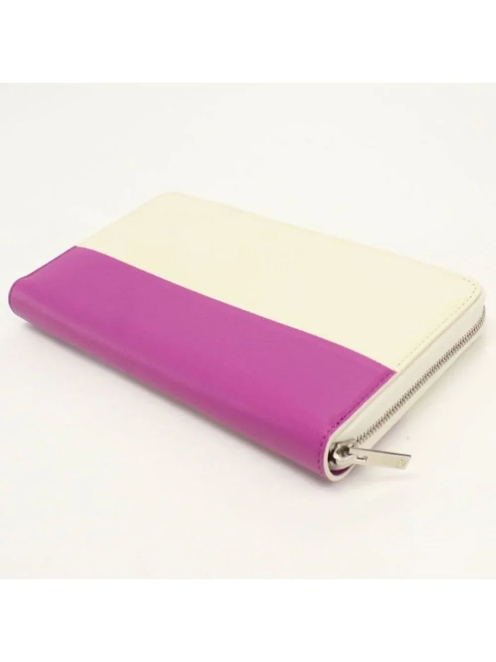 Celine Large Zippedmulti Function Bicolor Wallet Zip Around Calfskin